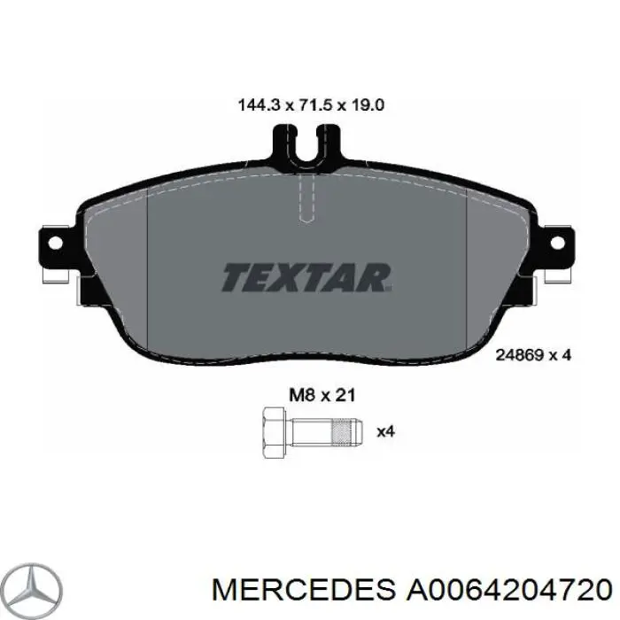 A0064204720 Mercedes pastillas de freno delanteras