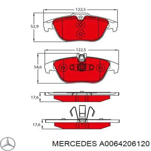 Comprar A0064206120 Mercedes Pastillas de freno traseras