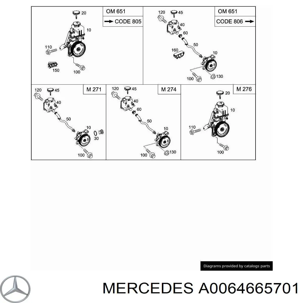 0064666401 Mercedes bomba hidráulica de dirección