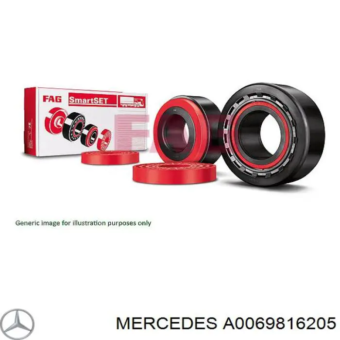 A0069816205 Mercedes cojinete externo del cubo de la rueda delantera