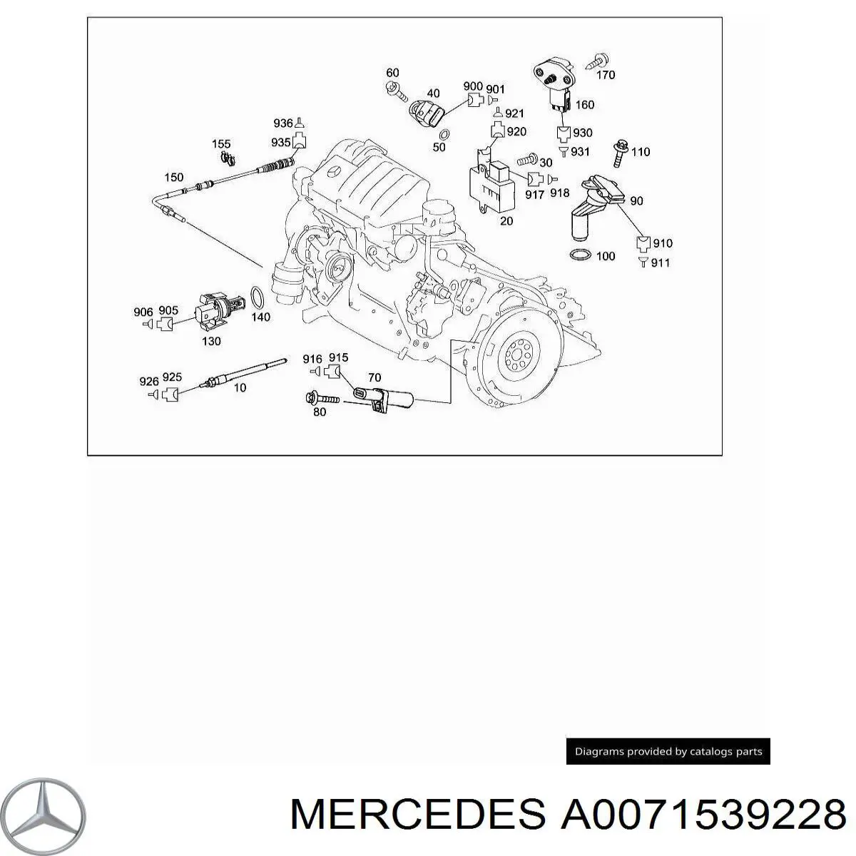 Sensor de temperatura, gas de escape, en catalizador Mercedes B (W245)