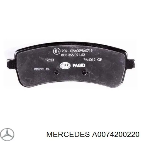 A0074200220 Mercedes pastillas de freno traseras