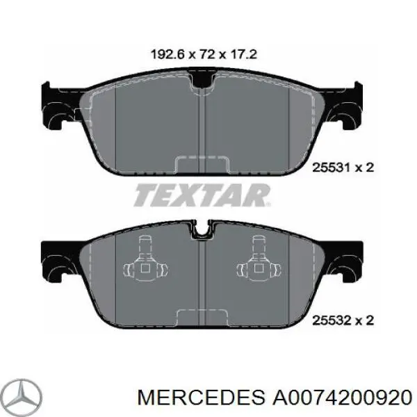 84200020 Mercedes pastillas de freno delanteras