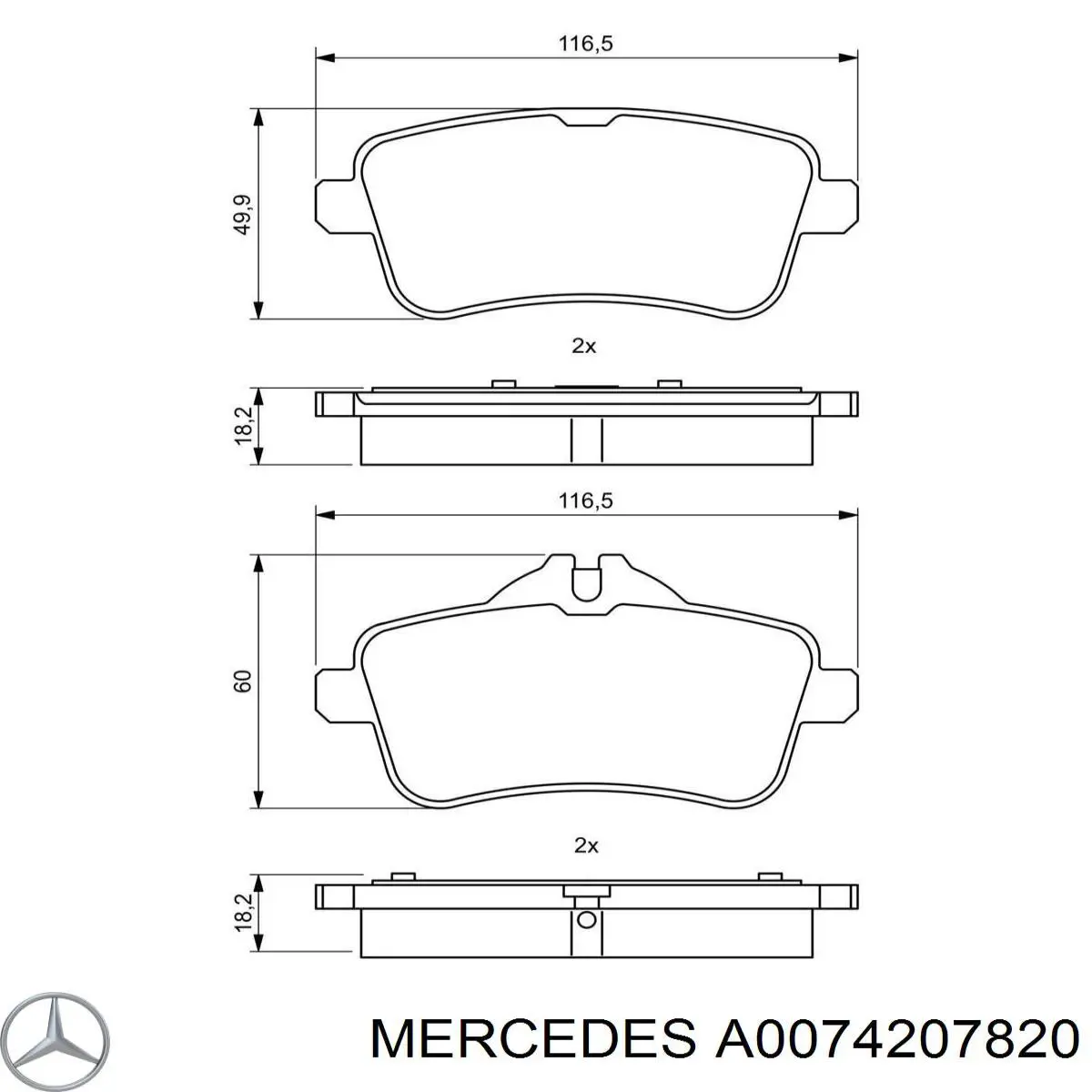 Comprar A0074207820 Mercedes Pastillas de freno traseras