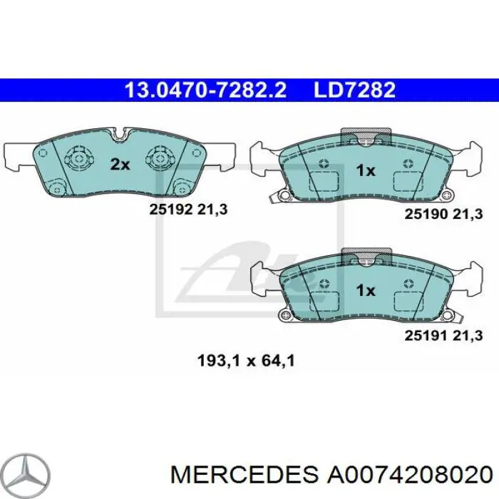 Pastillas freno delanteras Mercedes A0074208020 precio, desde 44,72 EUR