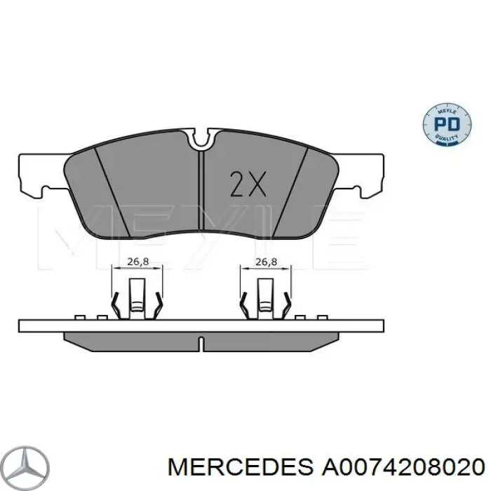 Pastillas de freno delanteras Mercedes A0074208020