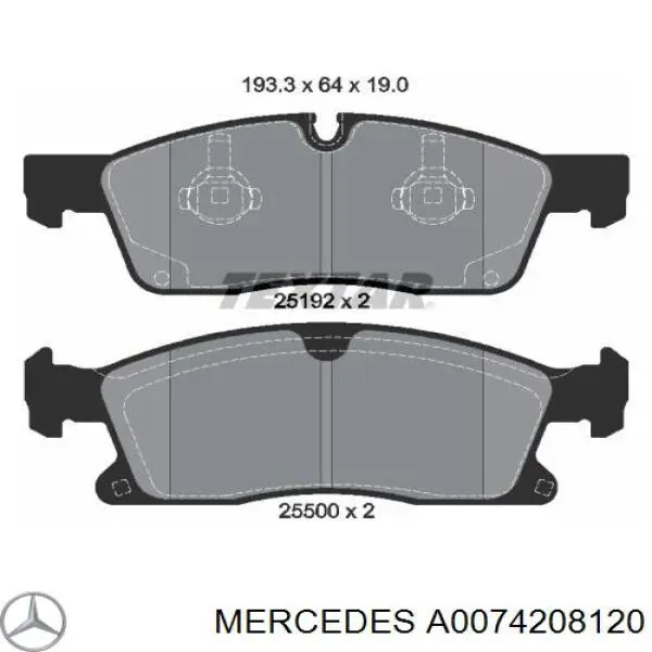A0074208120 Mercedes Pastillas delanteras
