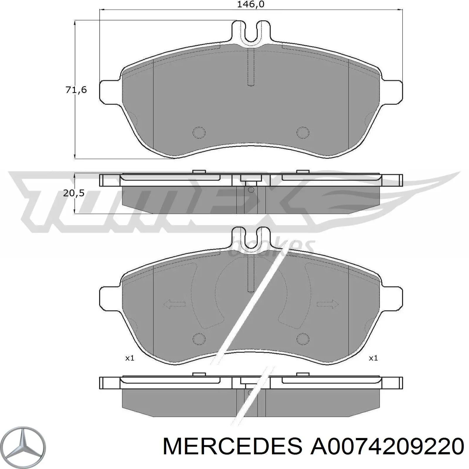 Comprar A0074209220 Mercedes Pastillas delanteras de freno