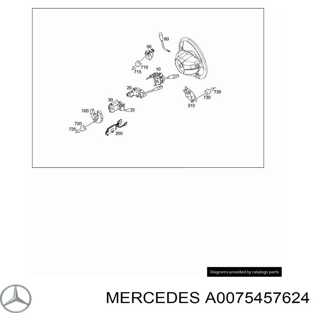 Interruptor de control de crucero A0075457624 Mercedes