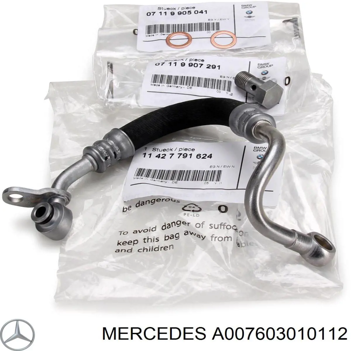 a007603010112 Mercedes junta, entrada aceite (turbocompresor)