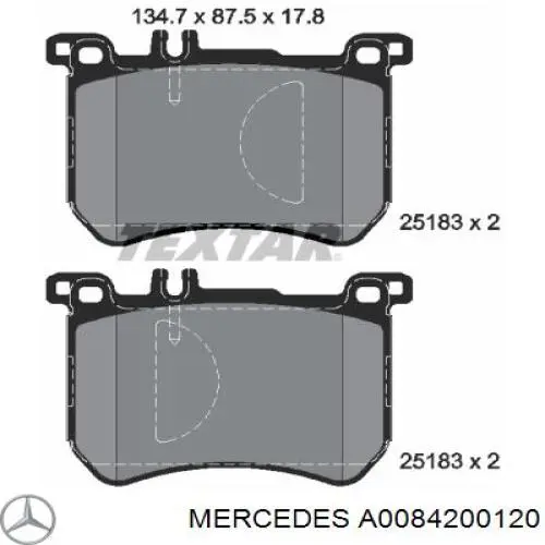 Comprar A0084200120 Mercedes Pastillas delanteras de freno