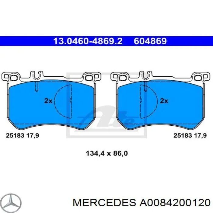 Pastillas de freno A0084200120 Mercedes