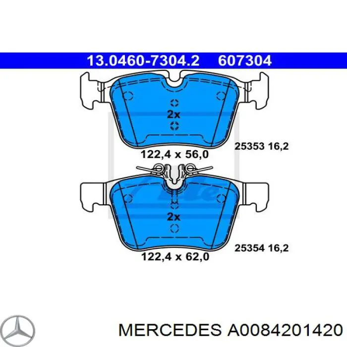Pastillas traseras Mercedes A0084201420