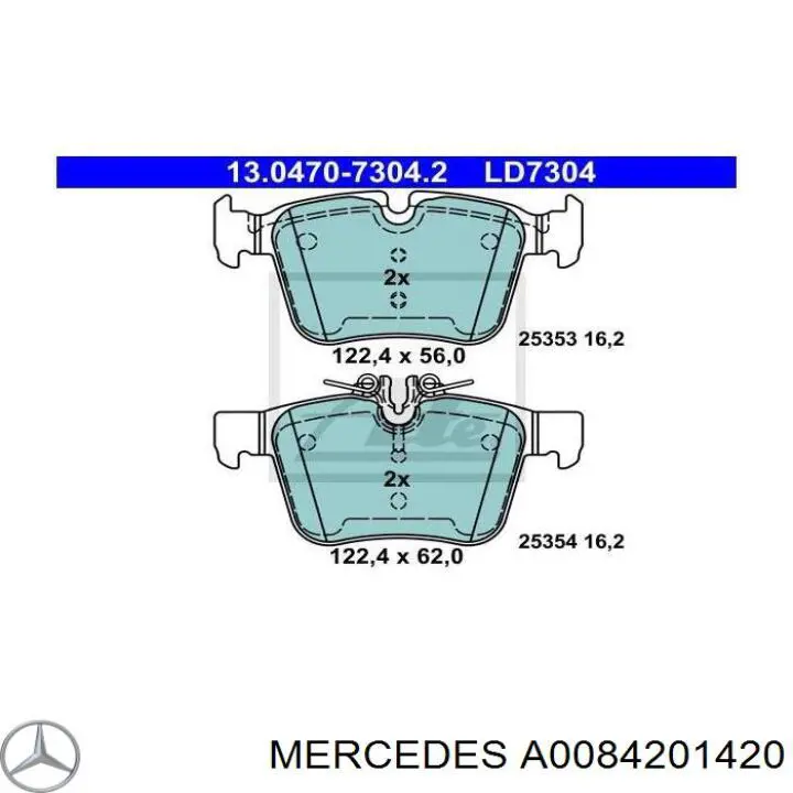 Comprar A0084201420 Mercedes Pastillas de freno traseras