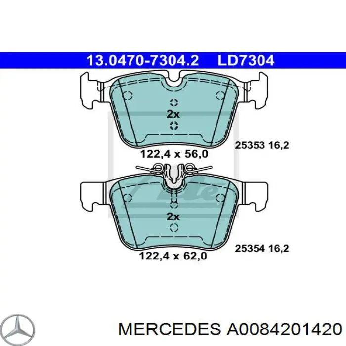 Comprar A0084201420 Mercedes Pastillas de freno traseras