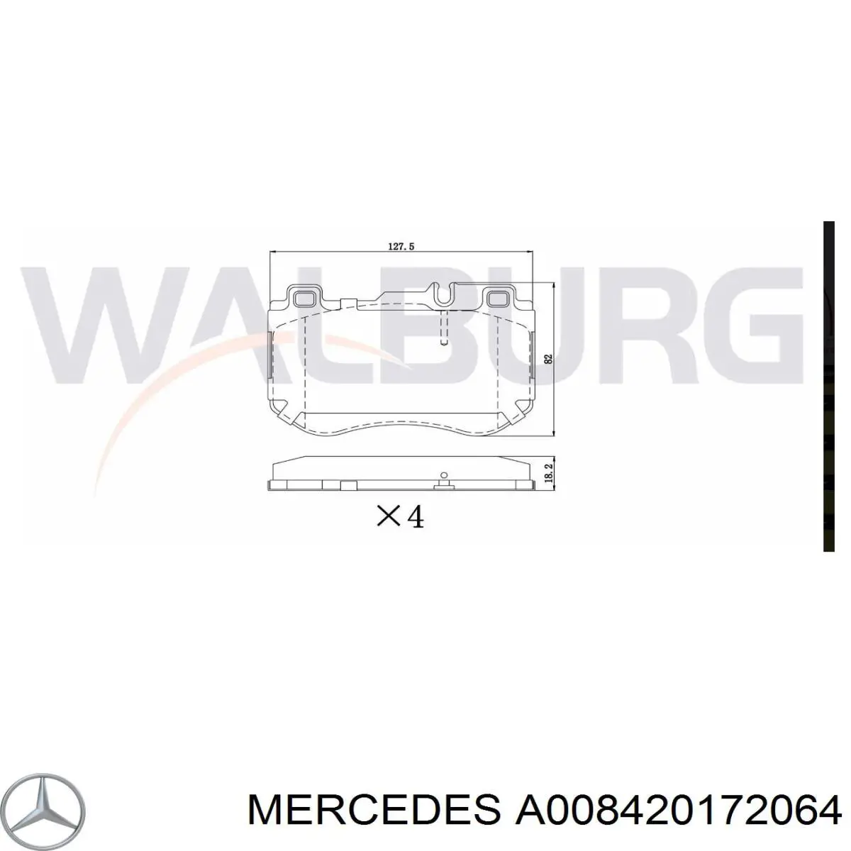 A008420172064 Mercedes pastillas de freno delanteras