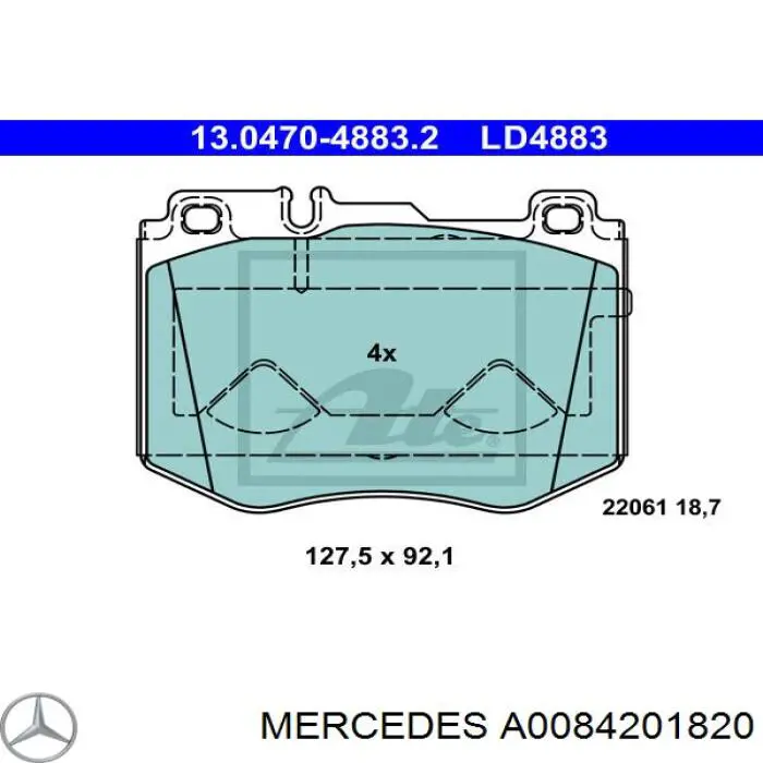 Comprar A0084201820 Mercedes Pastillas delanteras de freno