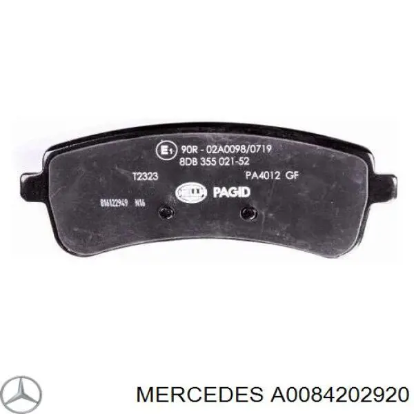 A0084202920 Mercedes pastillas de freno traseras