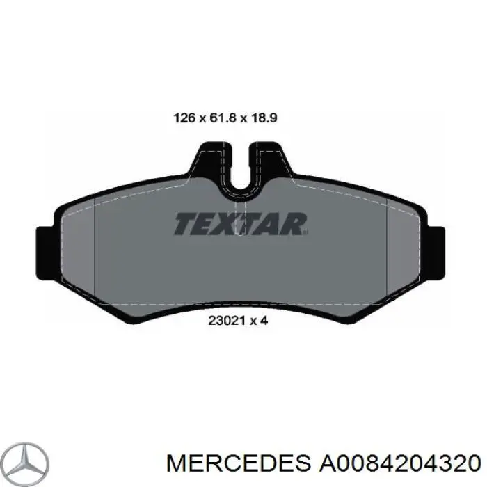 A0084204320 Mercedes pastillas de freno traseras