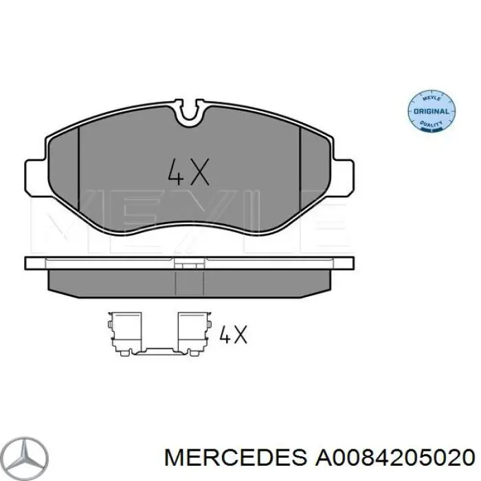 A0084205020 Mercedes pastillas de freno delanteras