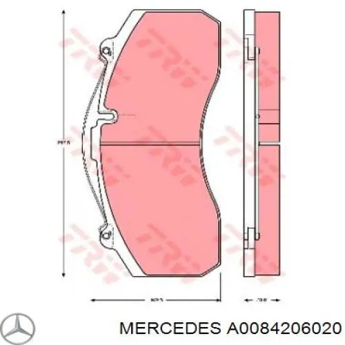 Pastillas de freno A0084206020 Mercedes