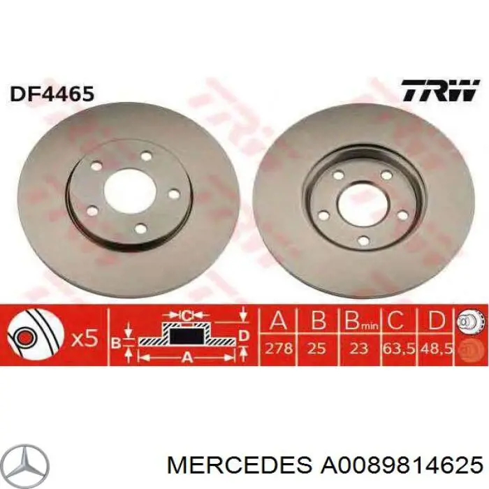 Cojinete alternador Mercedes 89814625