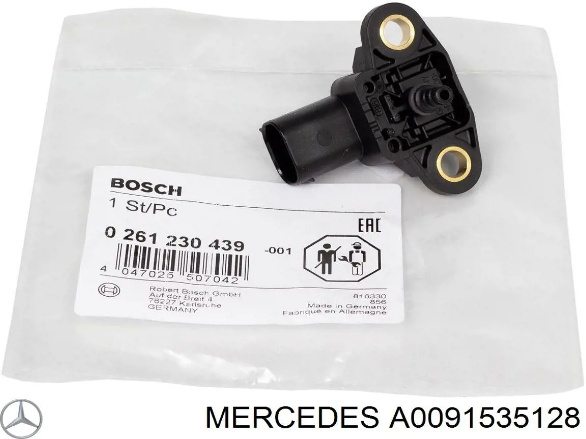 Sensor, presión gas de escape Mercedes A0091535128