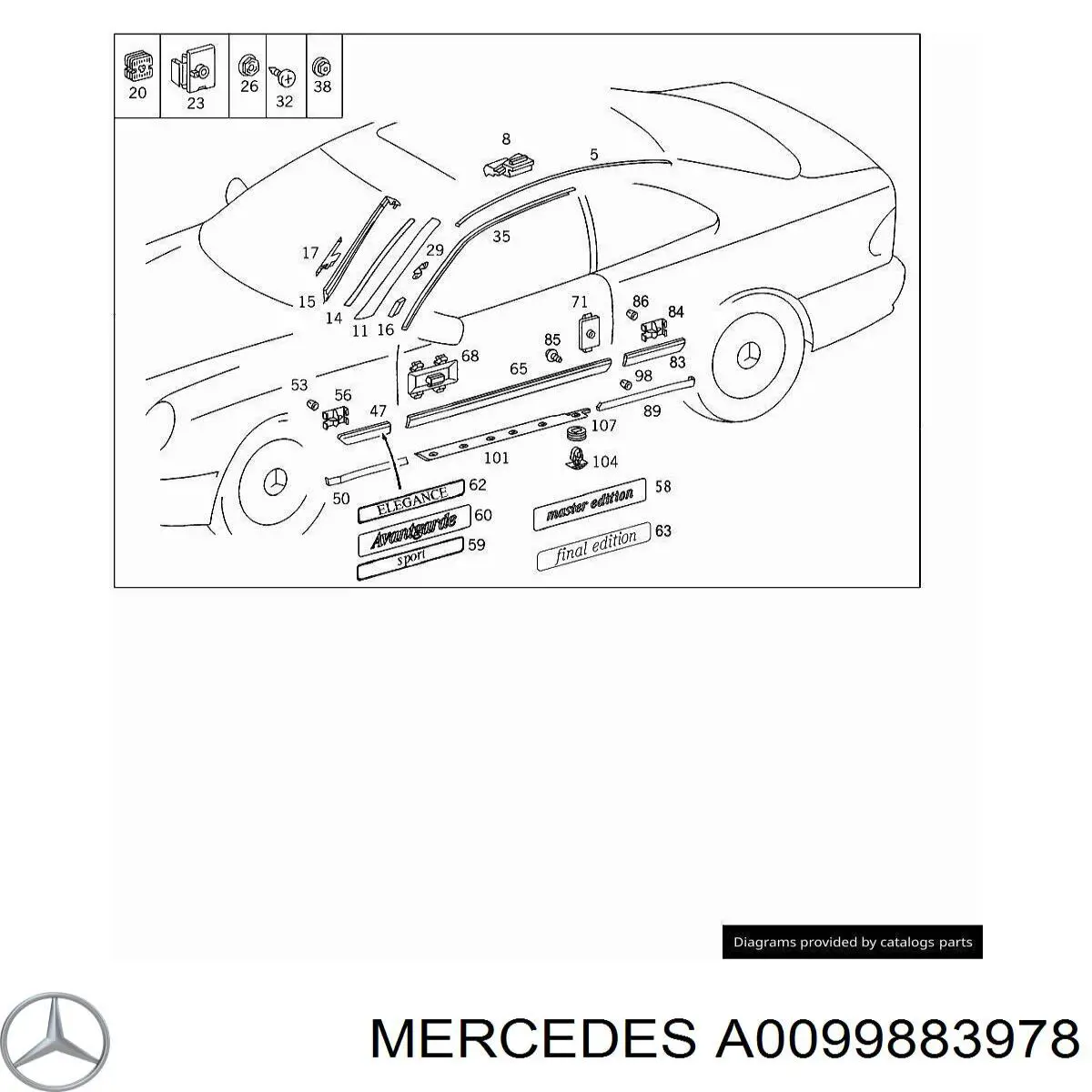  Mercedes A0099883978 precio, desde 0,95 EUR