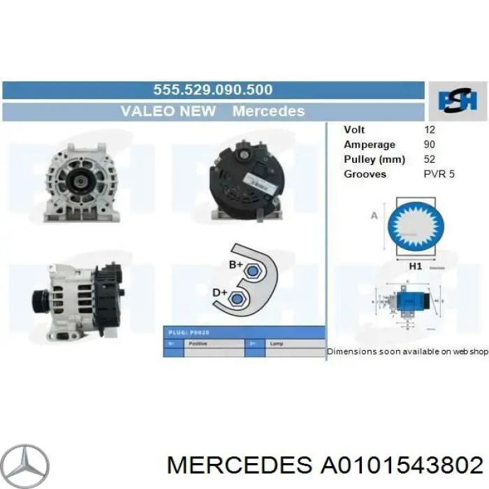 A0101543802 Mercedes alternador