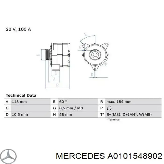 Alternador A0101548902 Mercedes