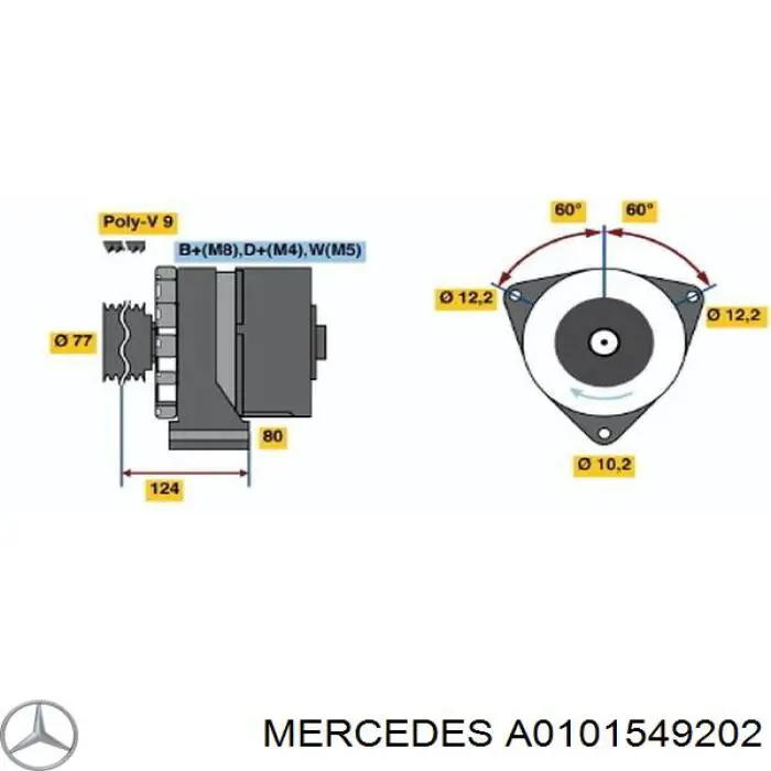 Alternador A0101549202 Mercedes