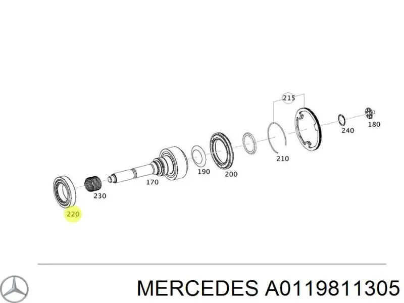 0159818405 Mercedes cojinete del eje de entrada de la caja de engranajes