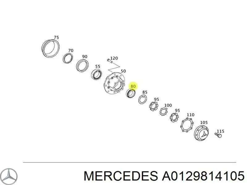 Cojinete de cubo delantero Mercedes A0129814105 precio, desde 33,88 EUR