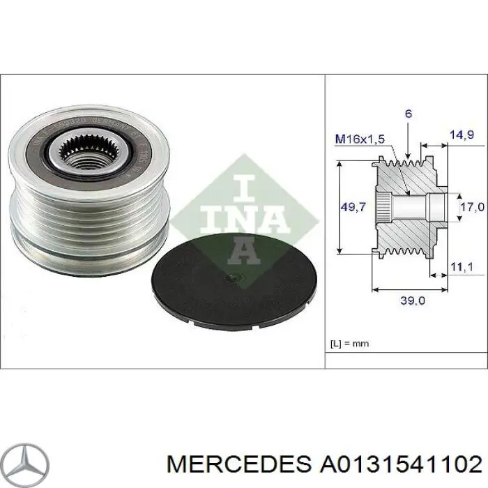 A0131541102 Mercedes alternador