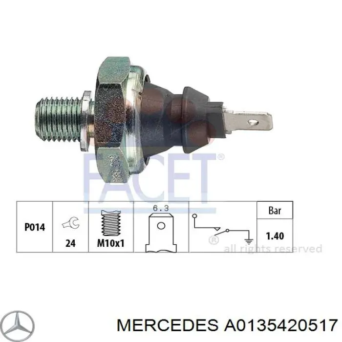 Comprar A0135420517 Mercedes Sensor de presión de aceite