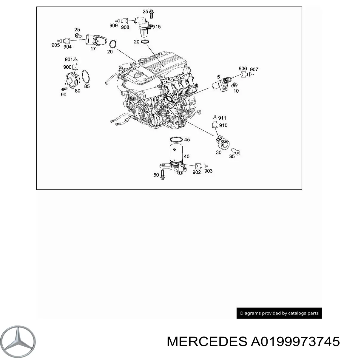 A0199973745 Mercedes anillo de estanqueidad del imán regulador de fase