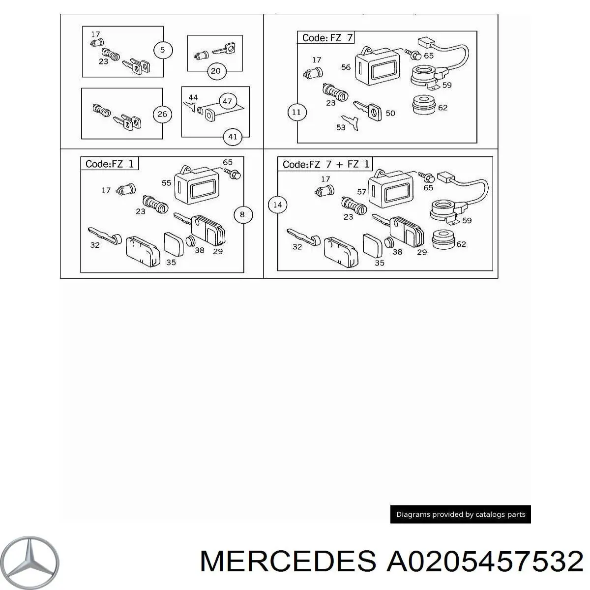 A0205457532 Mercedes Antena (anillo) de inmovilizador