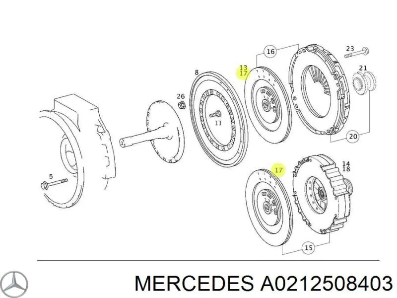 A0212508403 Mercedes disco de embrague