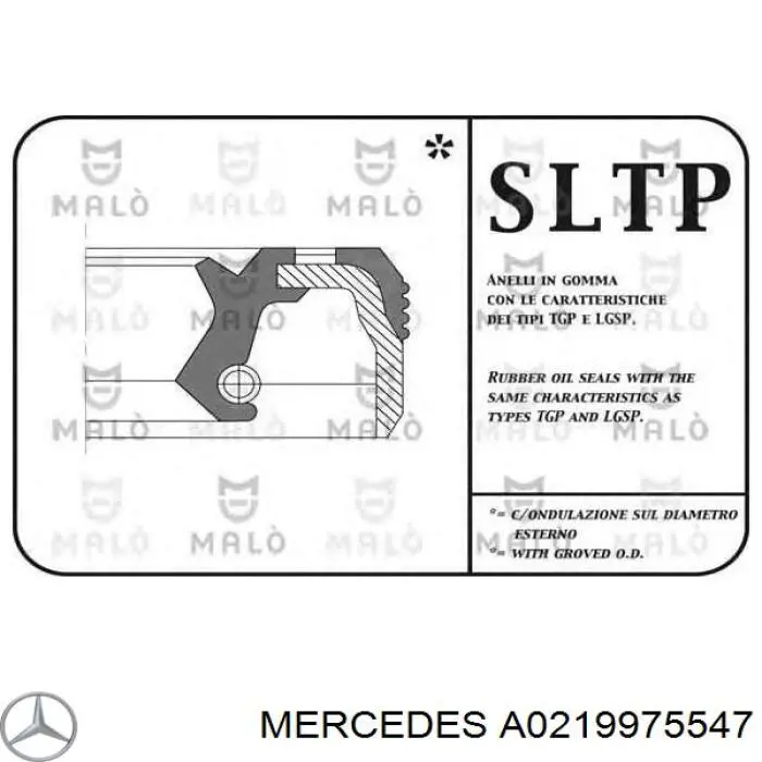 A0219975547 Mercedes anillo retén de semieje, eje trasero