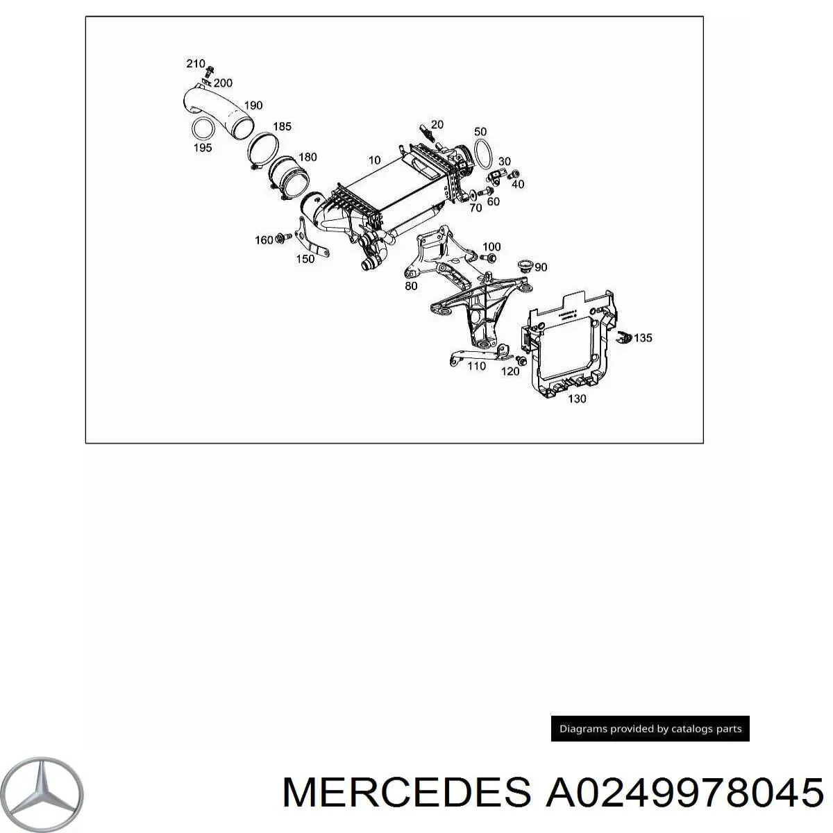 A0249978045 Mercedes junta tórica para tubo intercooler