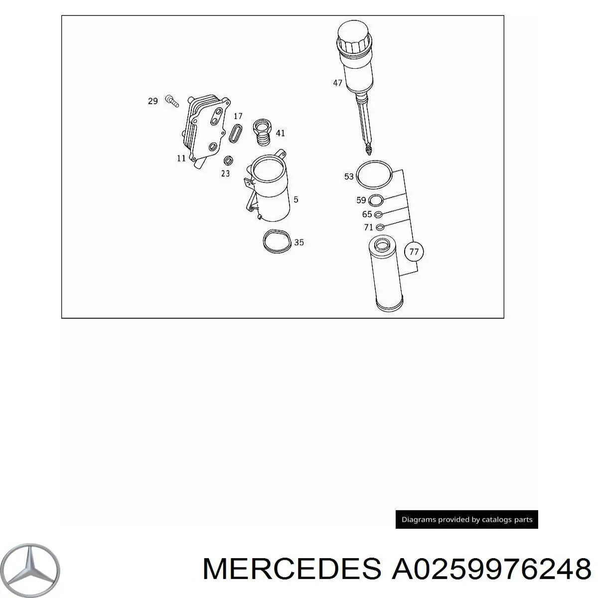 Comprar A0259976248 Mercedes Anillo interior de la tapa del filtro de aceite