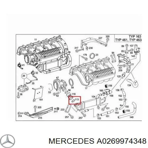 Anillo de sellado de tubería EGR para Mercedes Sprinter (901, 902)