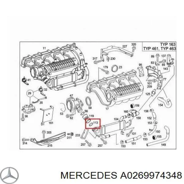 Comprar A0269974348 Mercedes Anillo de sellado del conducto EGR