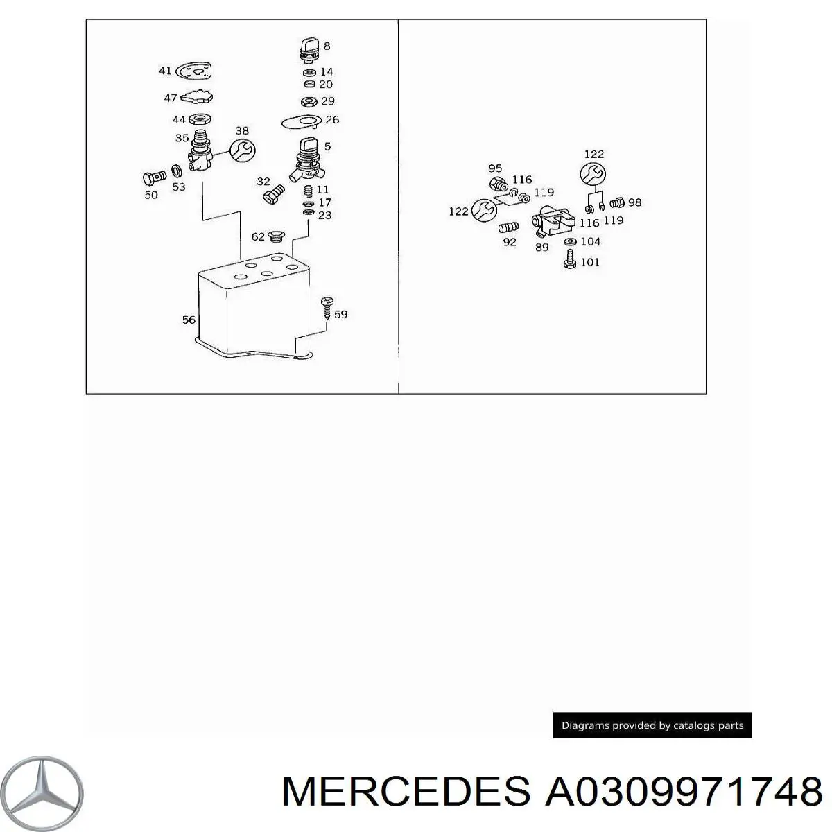 Comprar A0309971748 Mercedes Bloque de válvulas de suspensión regulable delantero