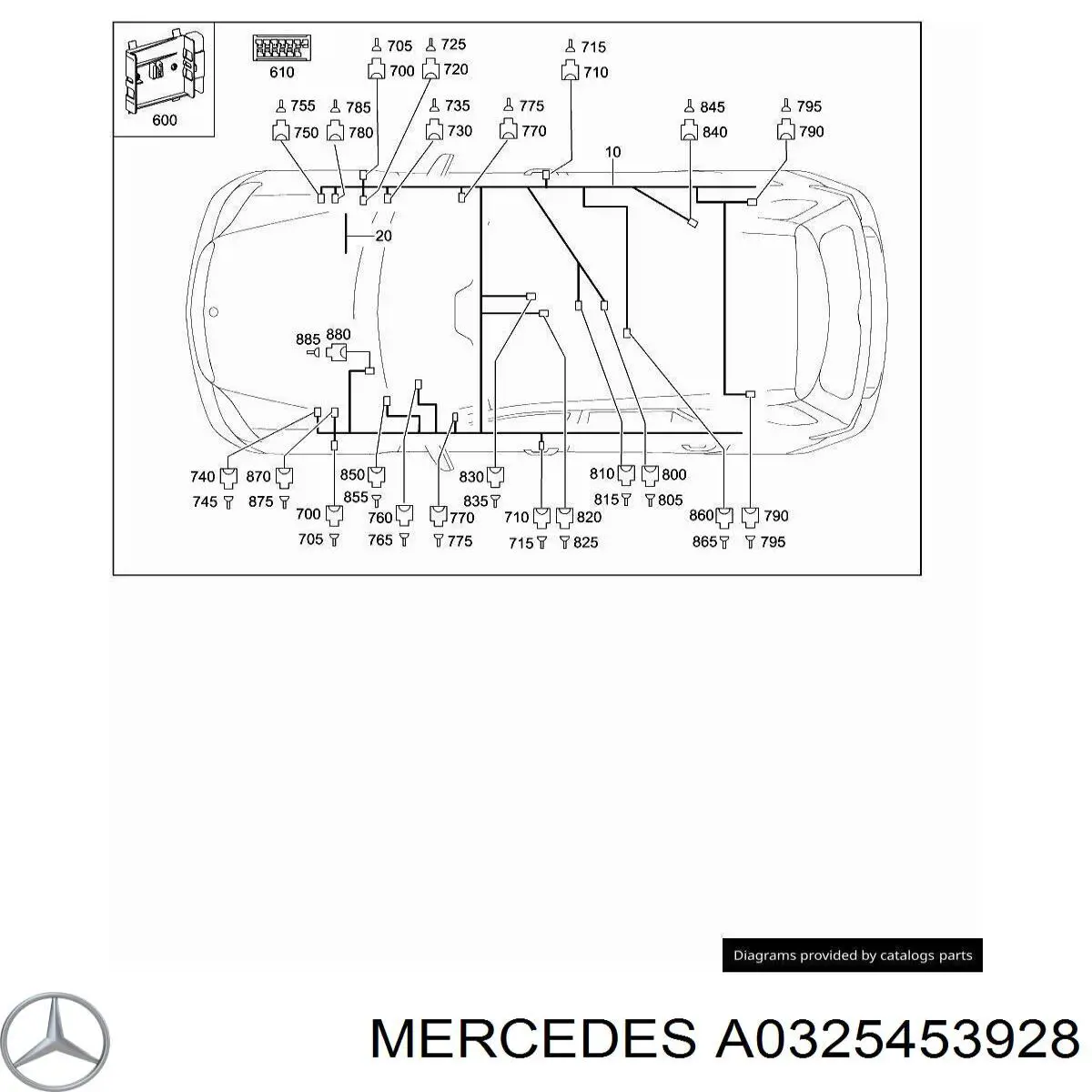 A0165454126 Mercedes Terminal del cable