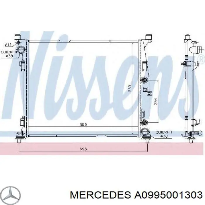 Comprar A0995001303 Mercedes Radiador de auto