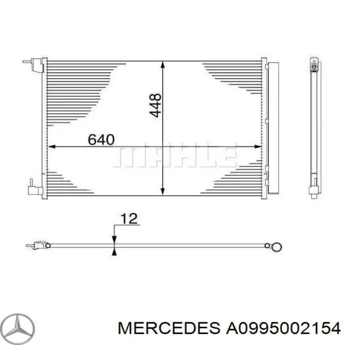 A0995002154 Mercedes condensador aire acondicionado