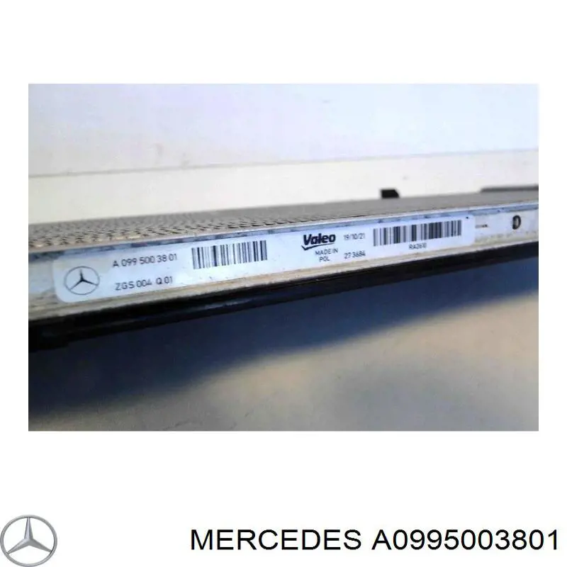 Comprar A0995003801 Mercedes Radiador adicional de refrigeración del motor