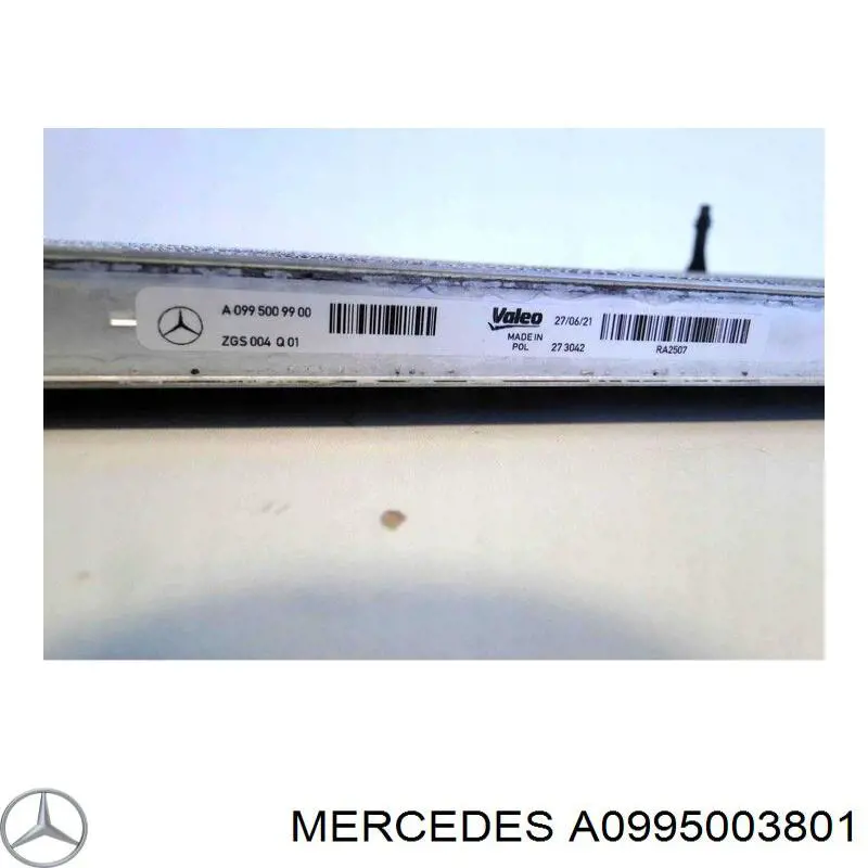 Radiador adicional de refrigeración del motor A0995003801 Mercedes