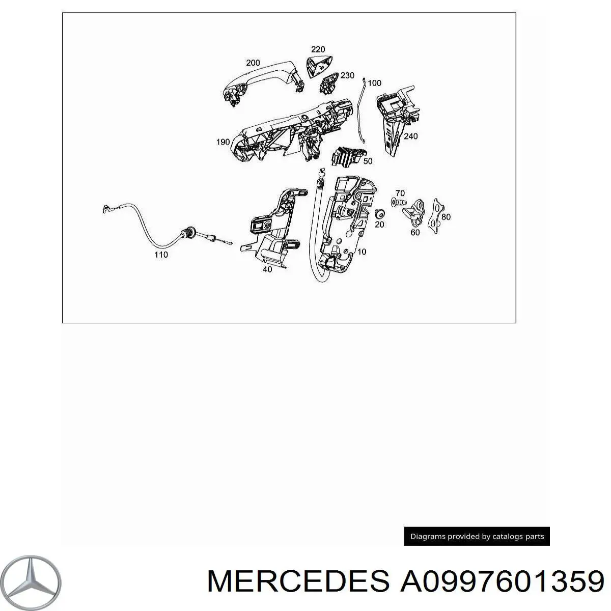 Comprar A0997601359 Mercedes Manija exterior izquierda de puerta delantera